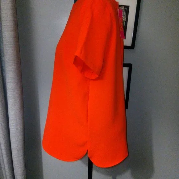 Catherine Malandrino Bright Orange Blouse Sz L NWT - Picture 5 of 12